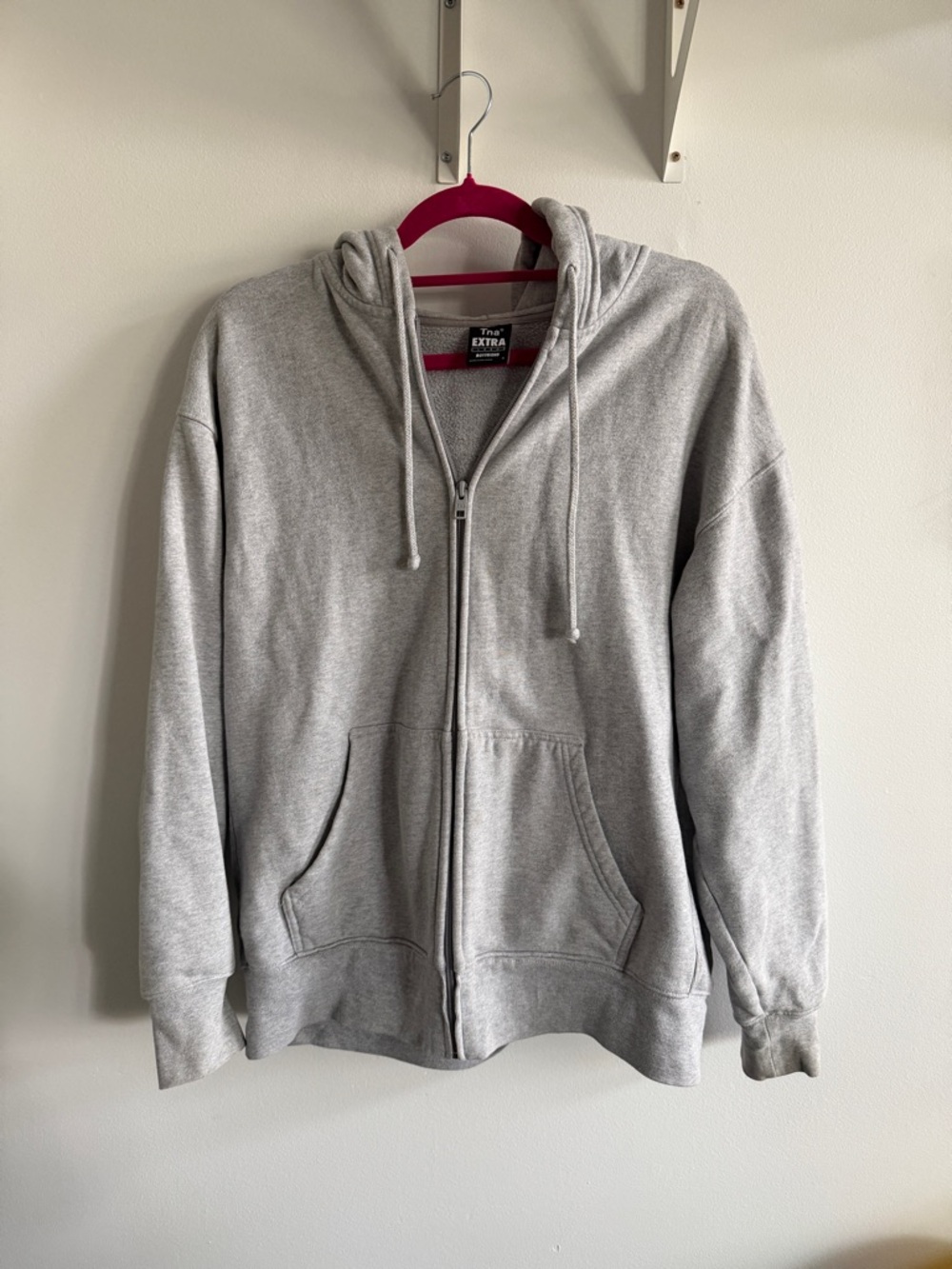 TNA Gray Full-Zip Hoodie Sweater
